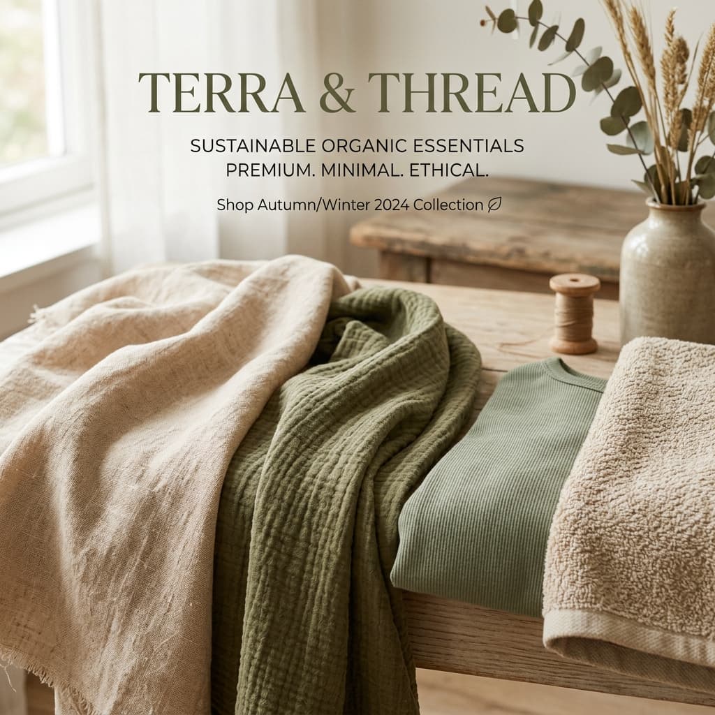 Soft, natural organic cotton fabric